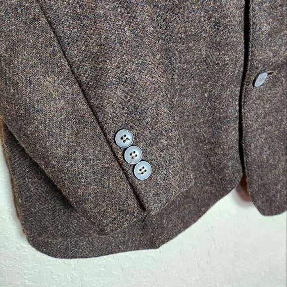 Vintage J Crew 90s Mens Oarsman Wool Alpaca Blazer Jacket Brown Size M Tall - Picture 5 of 8